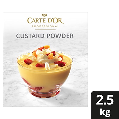 CARTE D'OR Custard Powder - 2.5 Kg - Carte D’Or Custard Powder is made in 3 steps, and delivers great colour, taste and a high yield at a low cost.